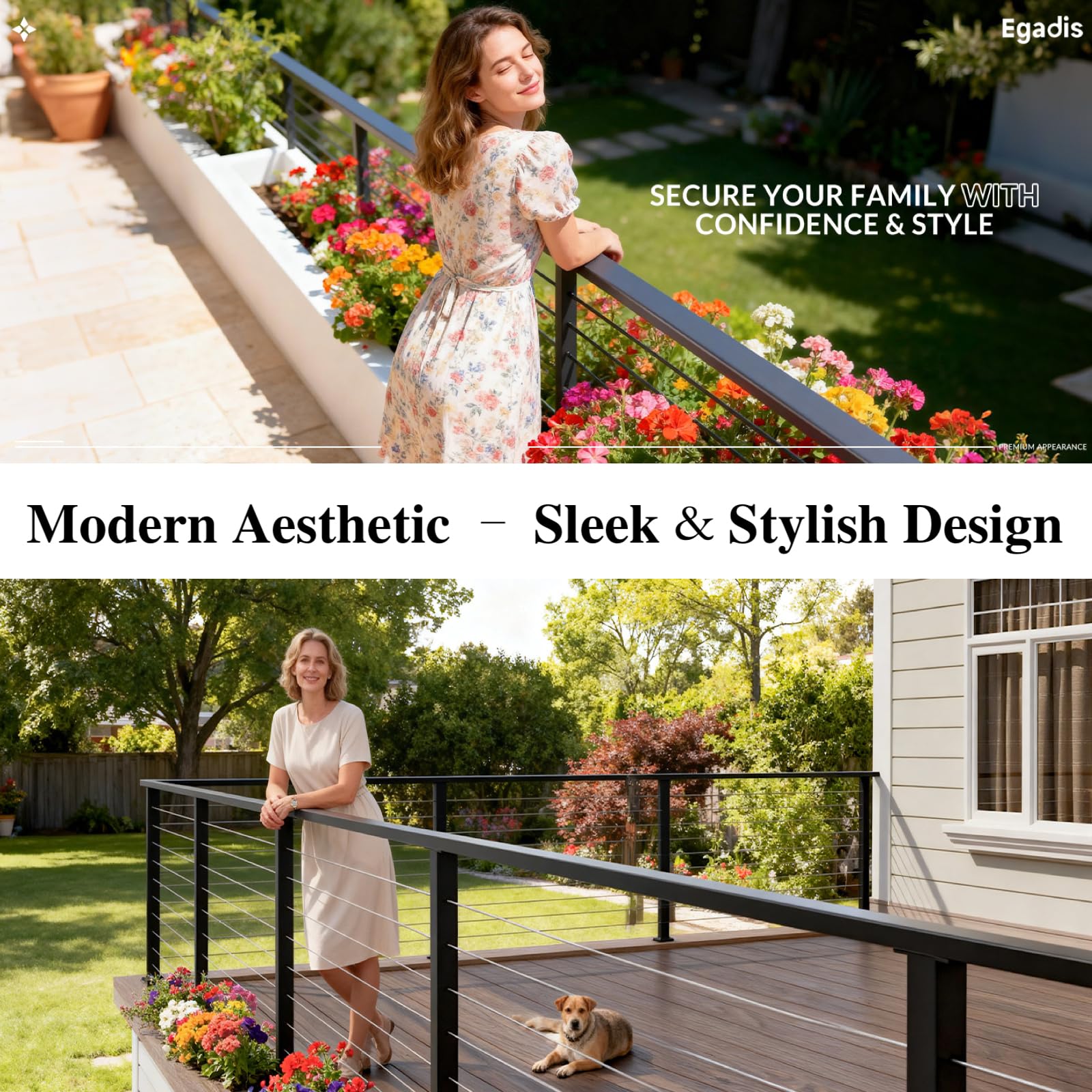 1 Pack 6FTx 2-3/8"x1-3/16 Aluminum Black Handrail with Self Drilling Screws Nylon End Caps, AAMA 2604 Coating, 3mm Thick Flat Handrail Cuttable Top Rail for Deck Stair Railing Indoor Outdoor - Image 6